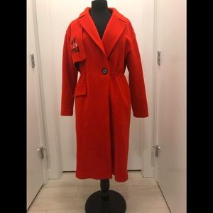 Orange wool coat